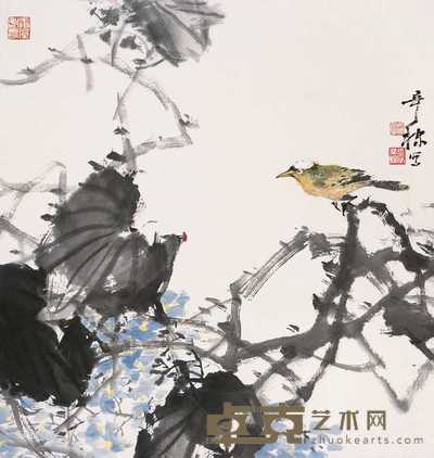 张辛稼  觅食图 立轴 47×44cm
